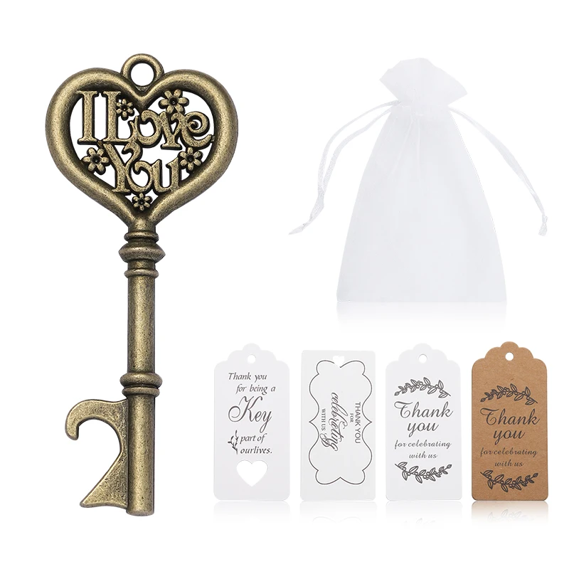 I Love You Heart Beer Key Shape Metal Bottle Openers Gift Good Wedding Supplies Engagement Party Favors for Guest