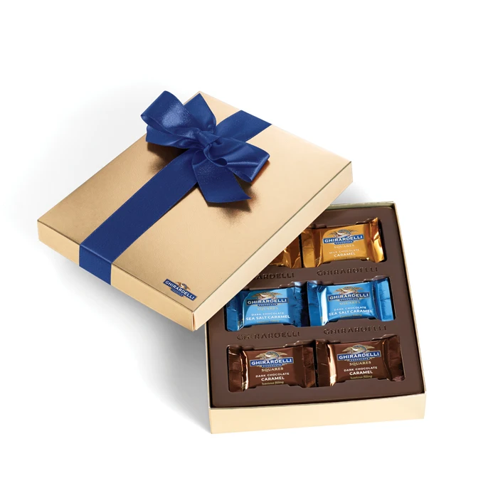 Plastic Dividers Insert Gold Birthday Chocolate Gift Box Packaging Luxury With Ribbon
