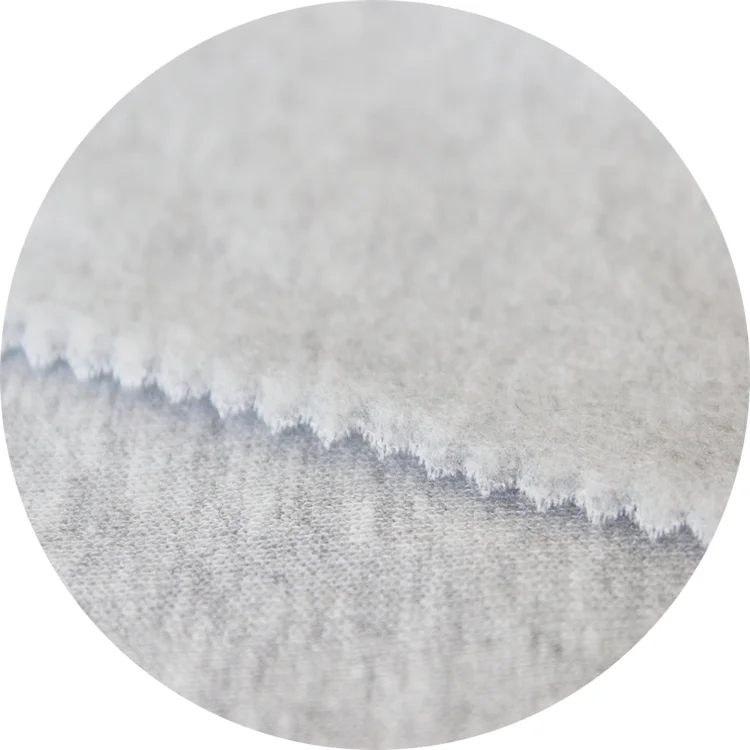 Anti-pilling autumn winter fabric grey melange 1side brush fleece fabric