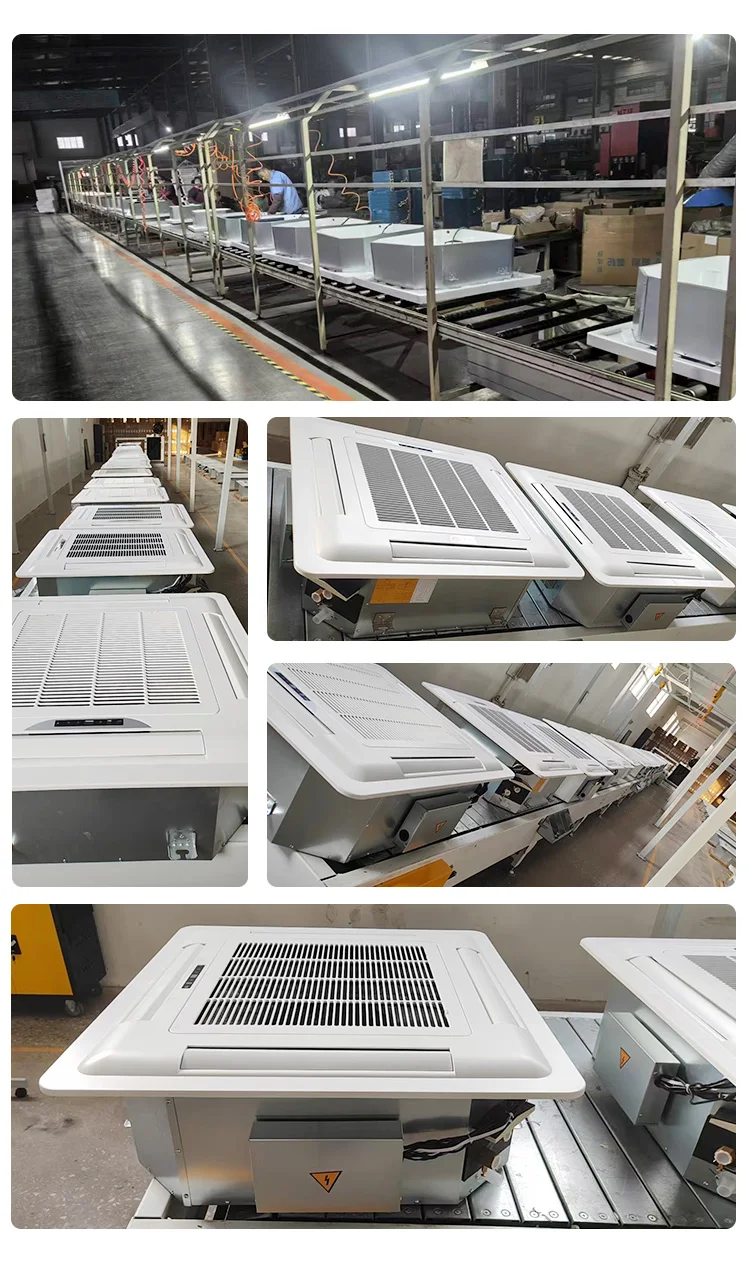 Four Way Cassette Fan Coil Unit 4 Pipe Ceiling Central Air Conditioner System cooling and heating