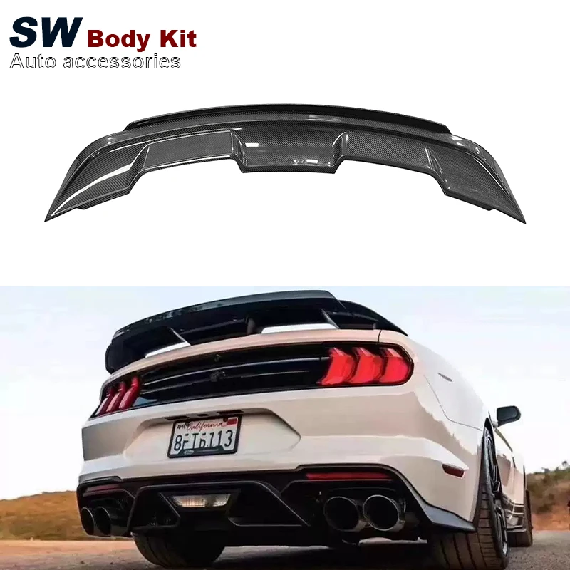Carbon Fiber GT500 V2 Style Mustang Spoiler For Ford Mustang 2015-2021 Rear Spoiler Lip Guide Wing Lip Rear Wing Body kit