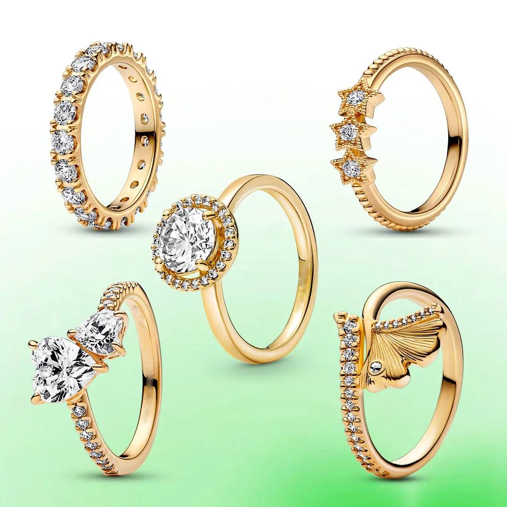 Новейшее Золотое кольцо el mas nuevo anillo de Plata Ley 925 chapado en oro 18 quilates anillos moda para mujer joyeria