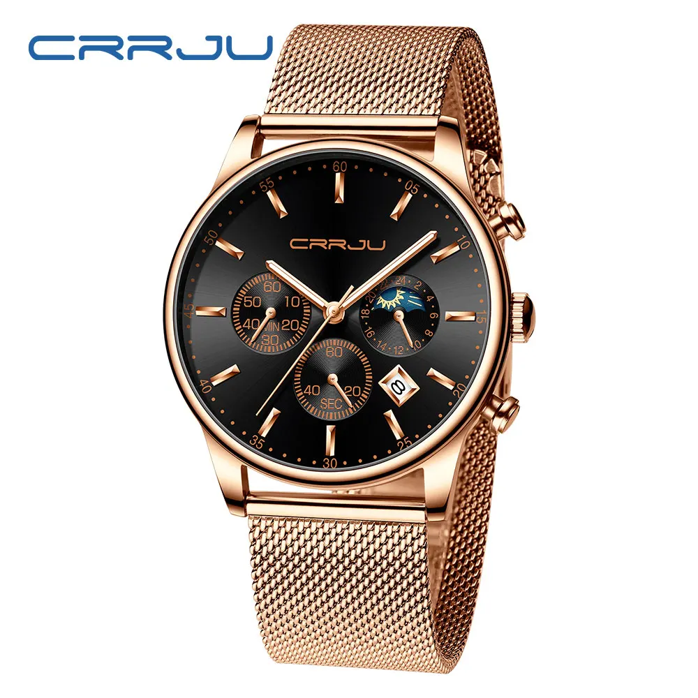 brand logo mesh bandsfull stainless steel men wrist watch  jam tangan pria