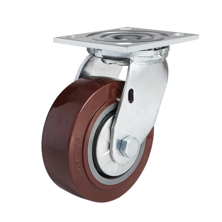 4/5/6/8 дюймовый поворотный полиуретан тяжелых промышленных самоустанавливающееся колесо