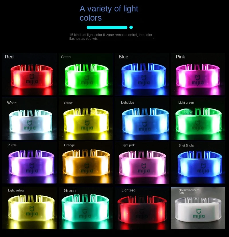 led remote control luminous bracelet concert cheering props zone remote control 15 color led fluorescent flash bracelet