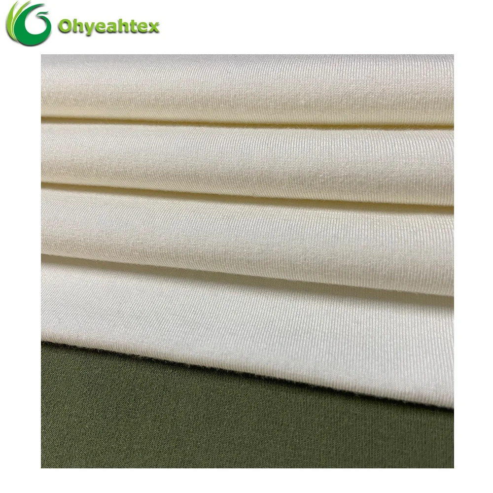 OKEO TEX High Stretch 420gsm Bamboo Spandex Fabric Custom For Active Wear