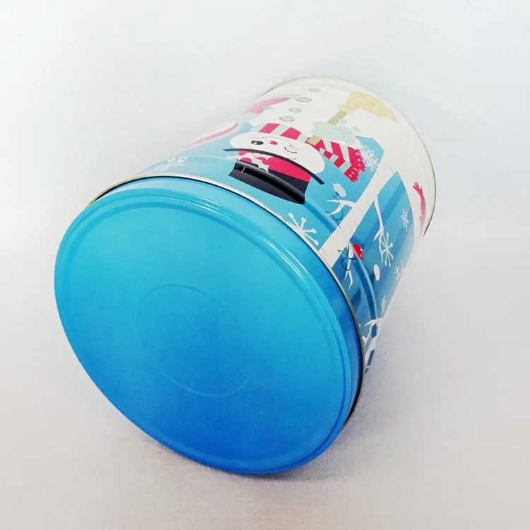 Wholesale Food grade Metal Round  Hallowmas USA Market New Design Empty Popcorn Tin Can Coffee Bscuit Box Cookie Can