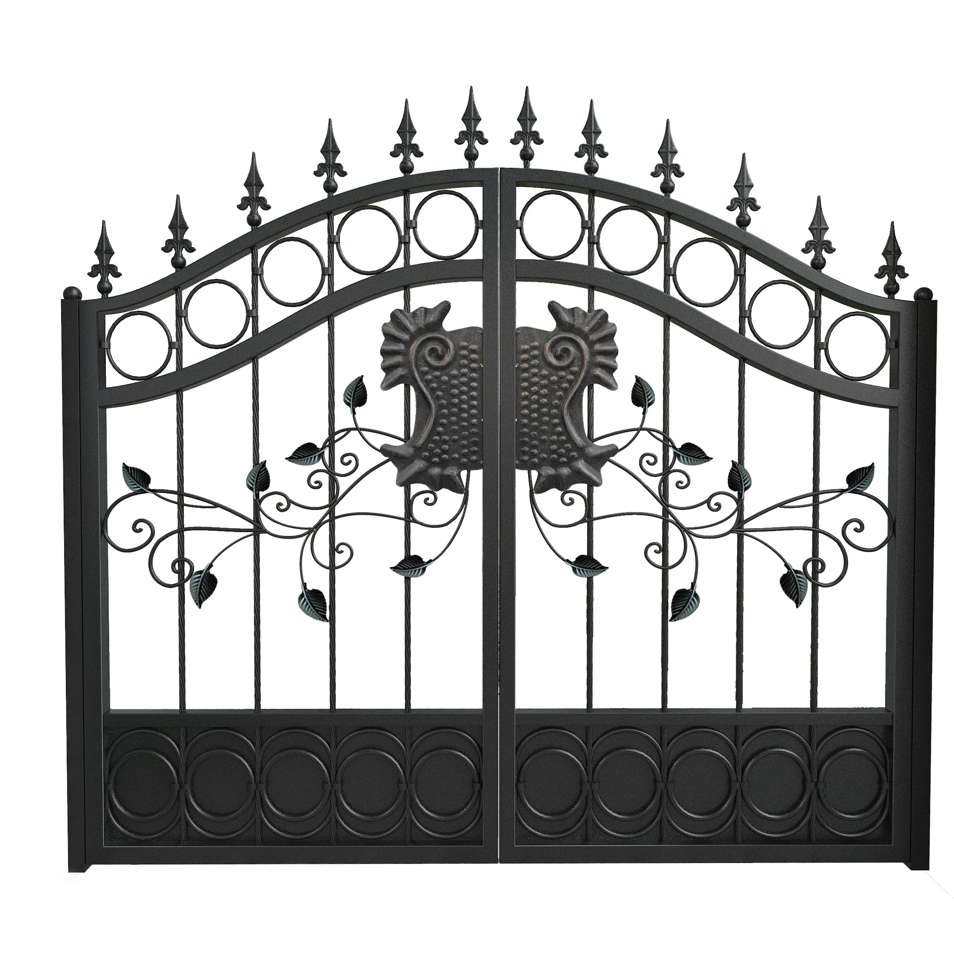 Competitive Price Swing Front Garden Gates Hurricane Proof Grill Design Swing Folding Gate Iron Garden Gate