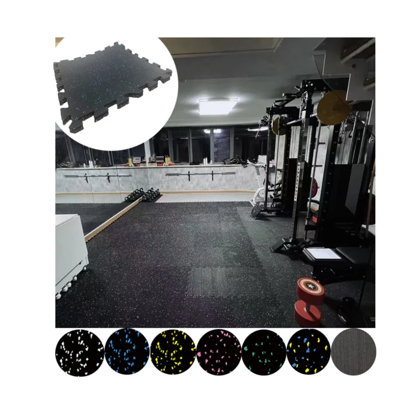 Anti-slip 20mm Thickness Interlocking Rubber Flooring For GYM Fitness Area
