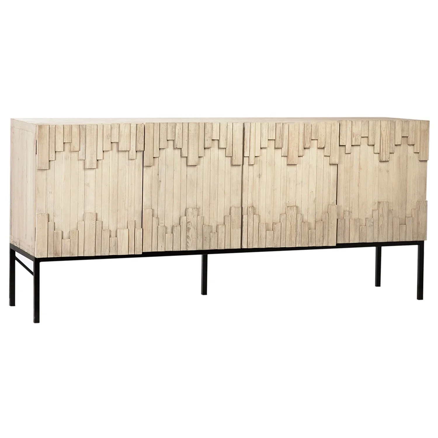 Recycled Pine Wood antique natural iron base Cabinet living room cabinet sideboard