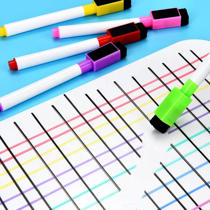 
6 Assorted colors magnetic dry erase marker whiteboard pen 