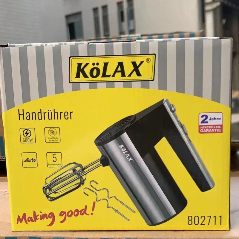 Mini Kitchen Egg Beater Whisk For Cake 5 Speed Control Electric Hand Blender Mixer 600W