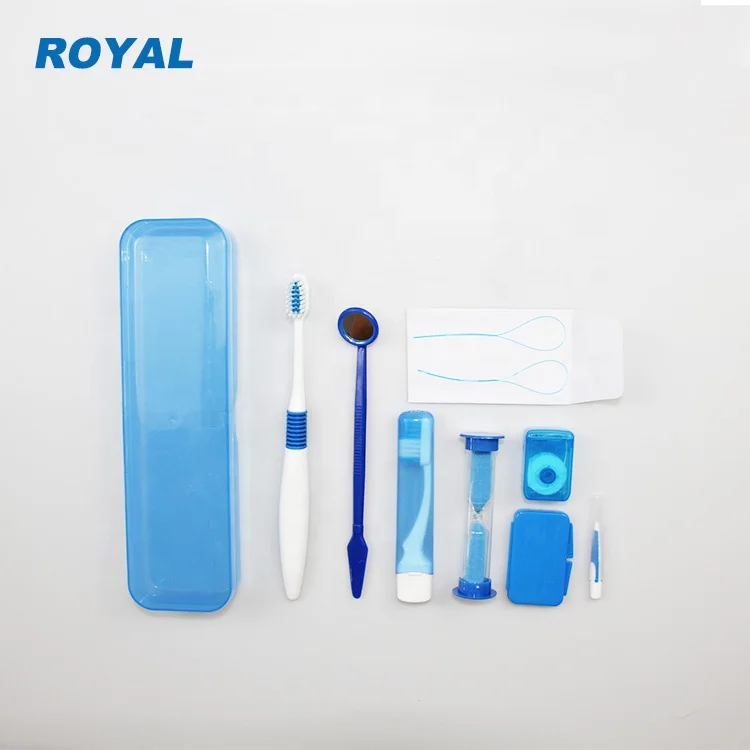 Portable Dental Custom Travel 8-Piece Set Home Oral Care Patient Clean Brushing Hygiene Toothbrush Orthodontics Kit
