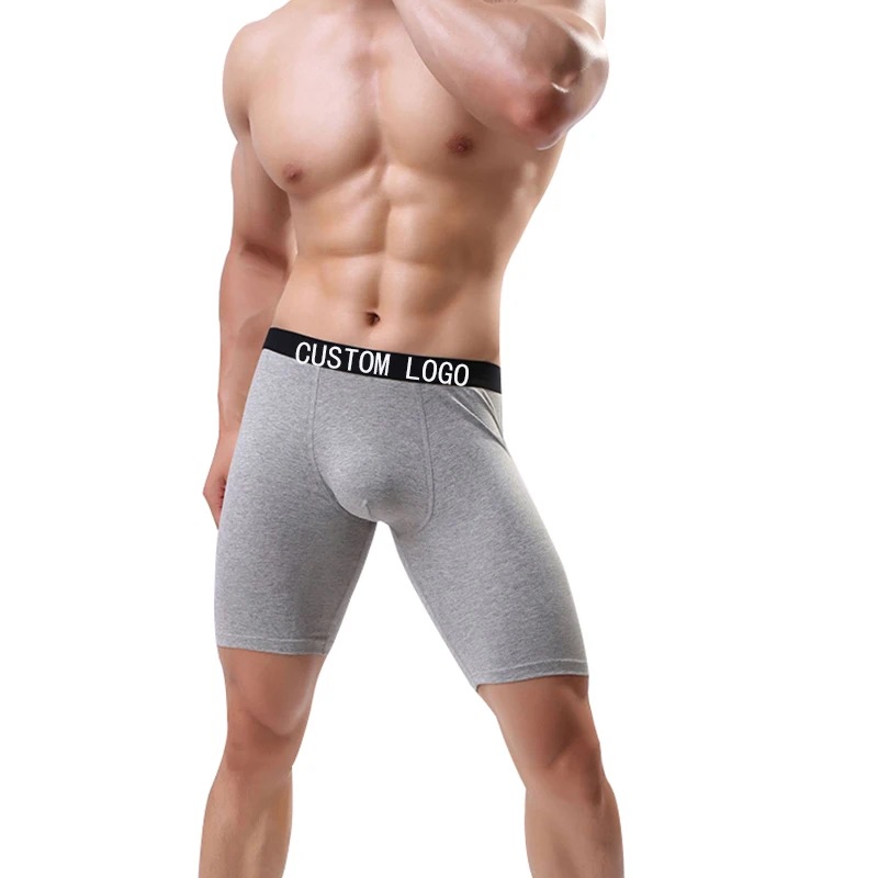 Custom Sublimation Comfortable Cotton Men Underwear Tight Boxer Brief for Men Solid Color Breathable Mens Boxer Underwear Thongs