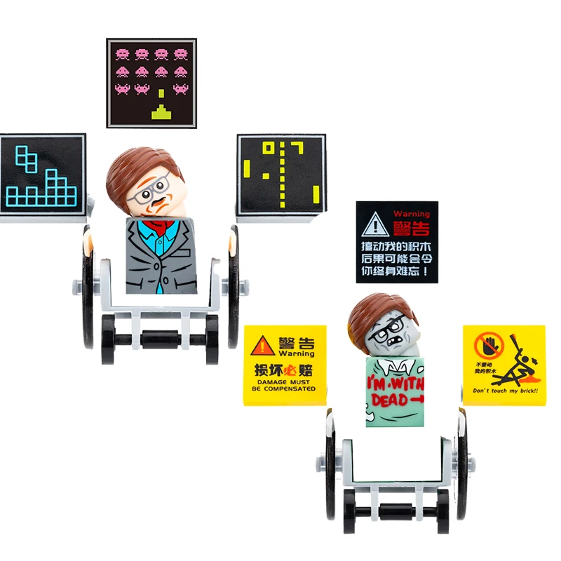 ZOMBIE STEPHEN Mini Bricks Action Assembly Figures Building Blocks Wheelchair Accessory Toys For Children HN574 HN575