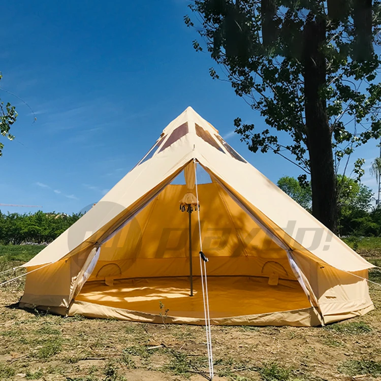 Uniatrengh Big outdoor camping canvas luxury deluxe glamping 3m 4m 5m 6m 7m bell tent with skylight