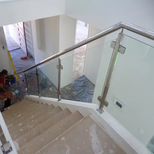 Modern stainless steel glass railing for stairs/ stainless steel stair handrail manufacturer
