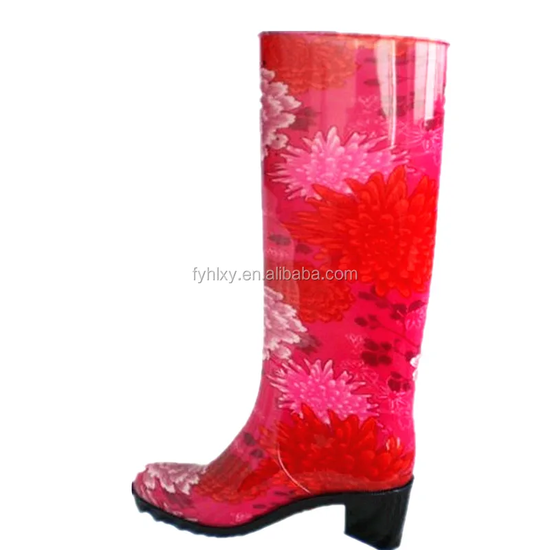 waterproof cheap women PVC  rain boots high heel