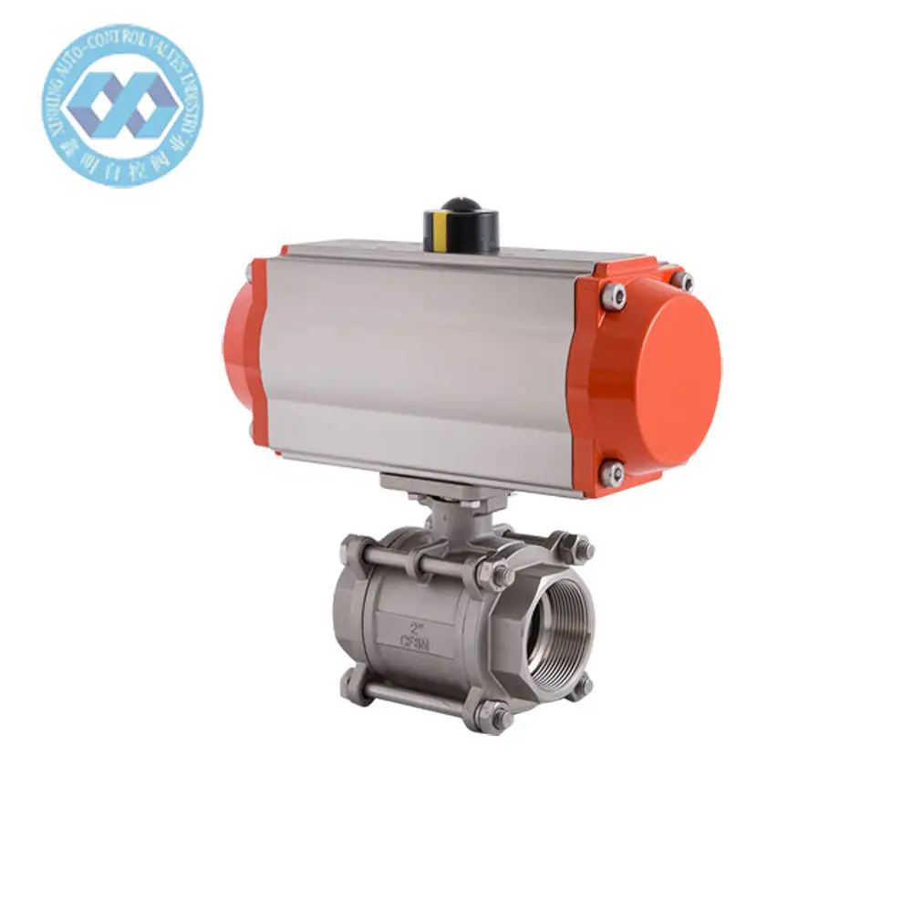 Spot goods three way air actuated control actuator pneumatic pvc ball valve