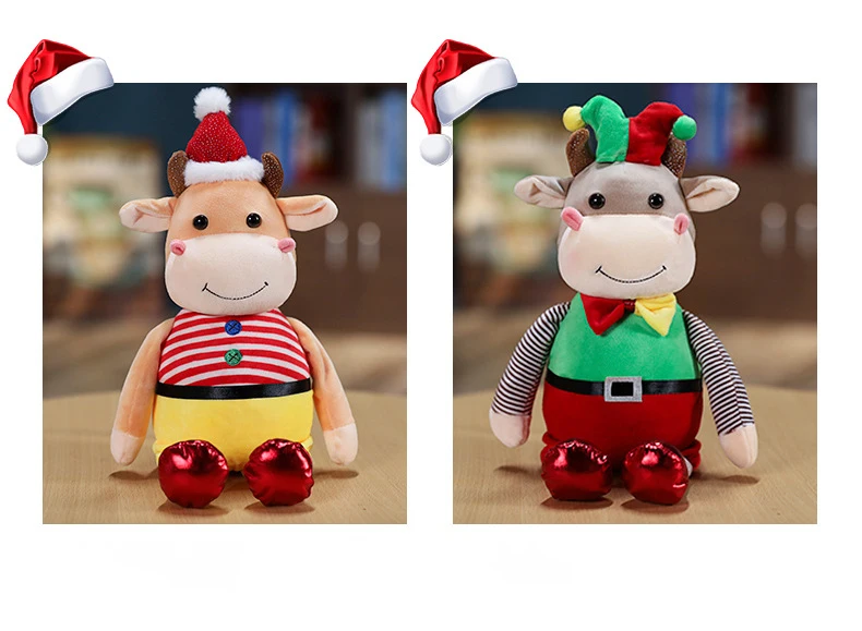 Hot sale soft plush cow toy For Children Christmas Gift  stuffed animal mascot