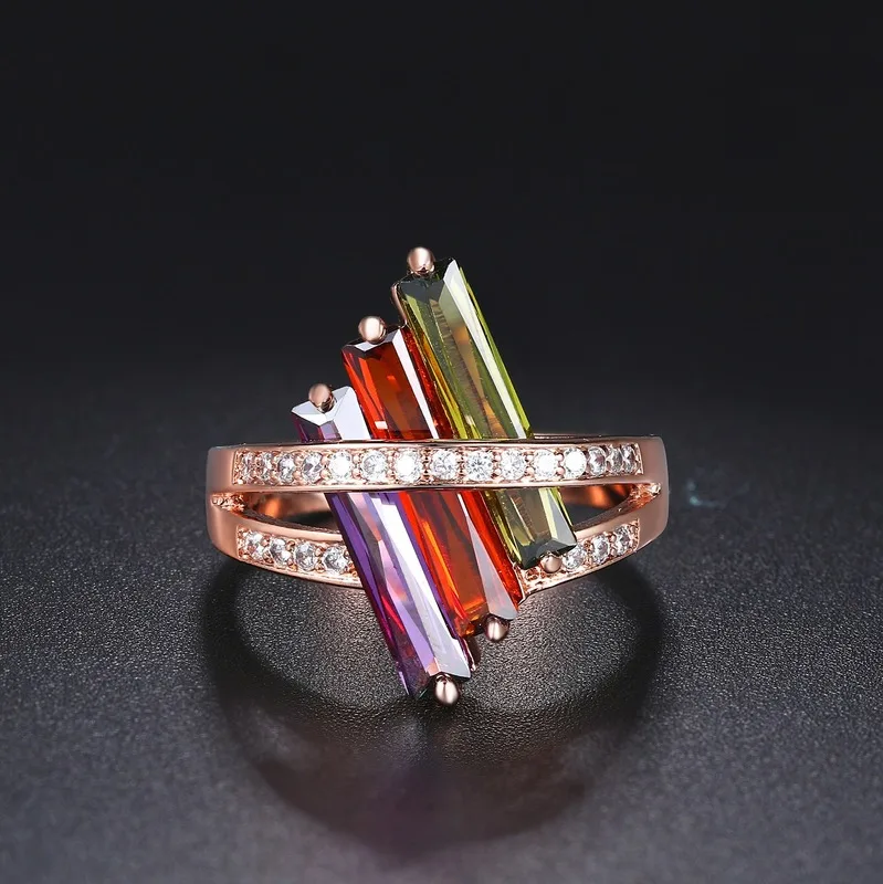 Dropshipping Fashion 14K Gold Plated Sterling Silver CZ Simulated Diamond Stackable Ring Eternity Bands for Women Antique Ring