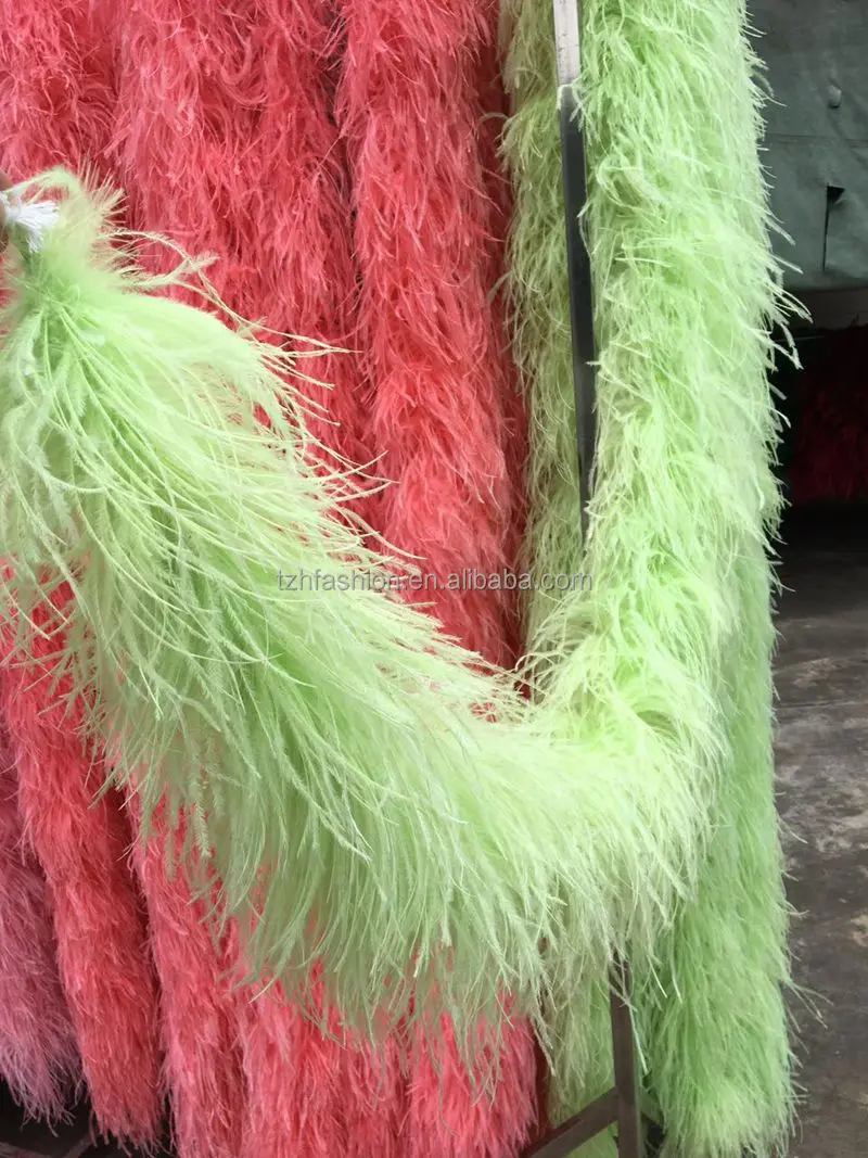 Custom Dyed Emerald Color Ostrich Feather Boas 4ply 6ply 8ply Dance Clothing Banquet Party Decoration