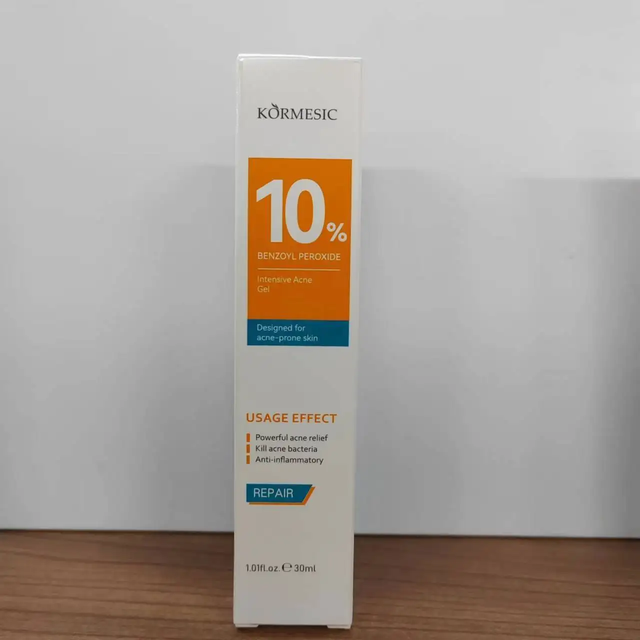 Private Label KORMESIC 10% BENZOYL PEROXIDE Intensive Acne Gel 30 ml Designed for Acne-Prone Skin Powerful Acne Relief