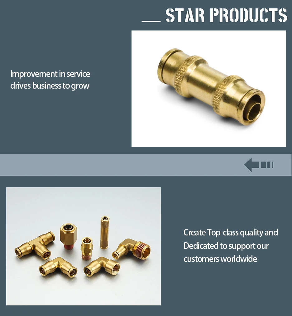Brass quick fittings high quality brass nylon pipe connectors 1/8 3/8 1/4