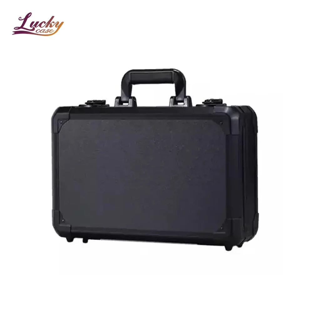 Aluminum Alloy Tool Case Portable Waterproof Protective Tool Case Instrument Case Suitcase Toolbox with Wave Cutting Foam