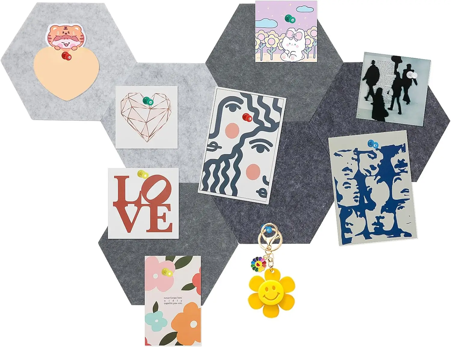 New Design Hexagonal Wall Panel Self-adhesive Living Room Photo Background Felt Wall Decoration