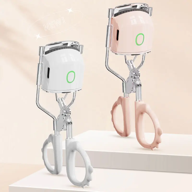 2024 New Mini Portable USB Charging Heated Eyelash Permer Eyelash Curler Makeup Tool Hot Eyelash Clip