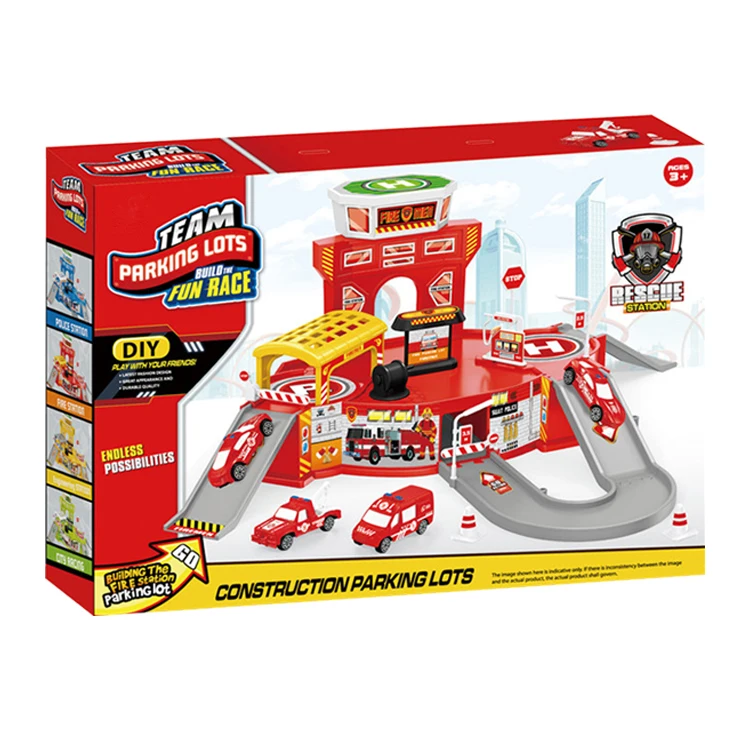 Детские развивающие игрушки «сделай сам», пожарная станция из сплава, трек, парковка, железнодорожные игрушки из сплава