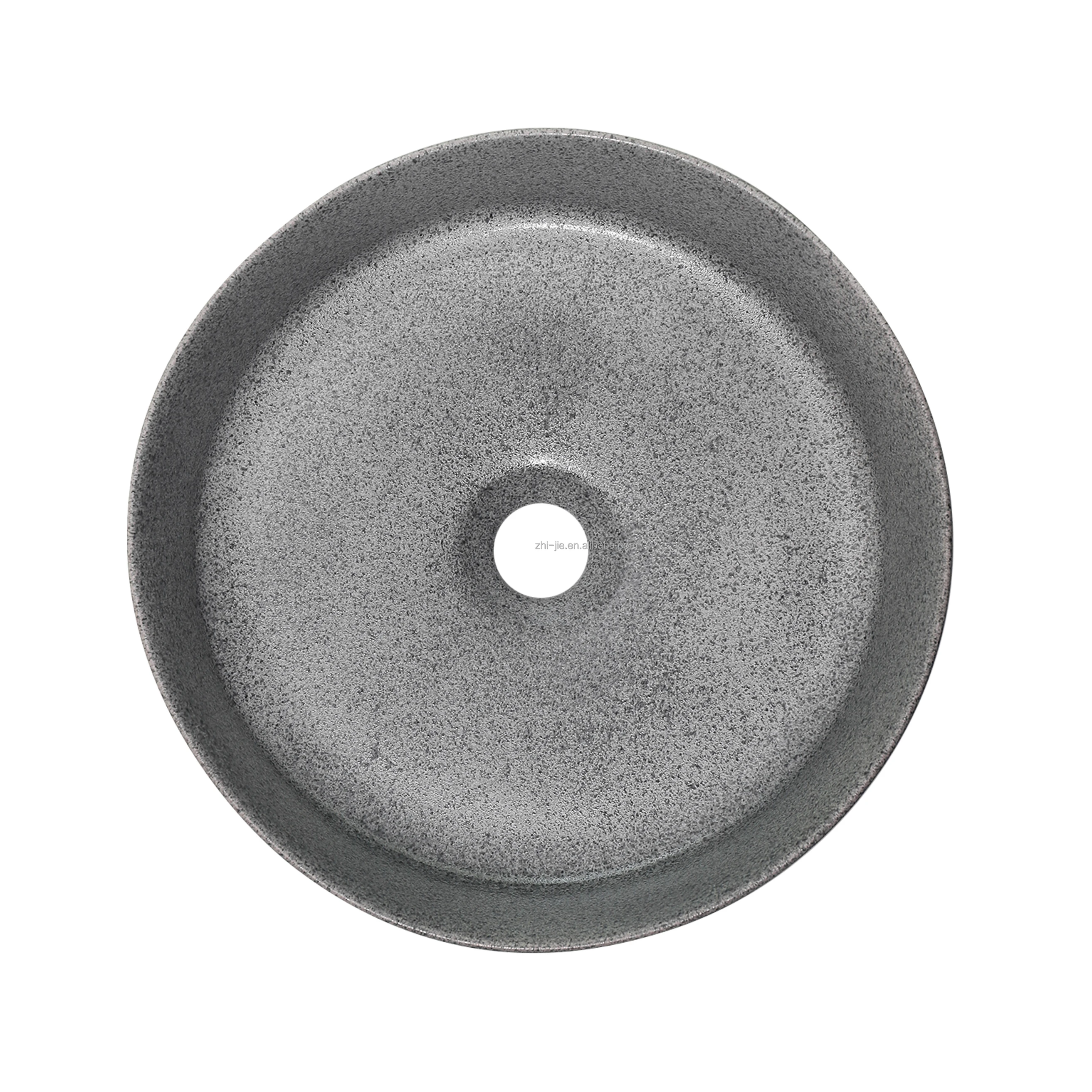 2024 New special design wash basins sink table top washing concrete grey ceramic basins