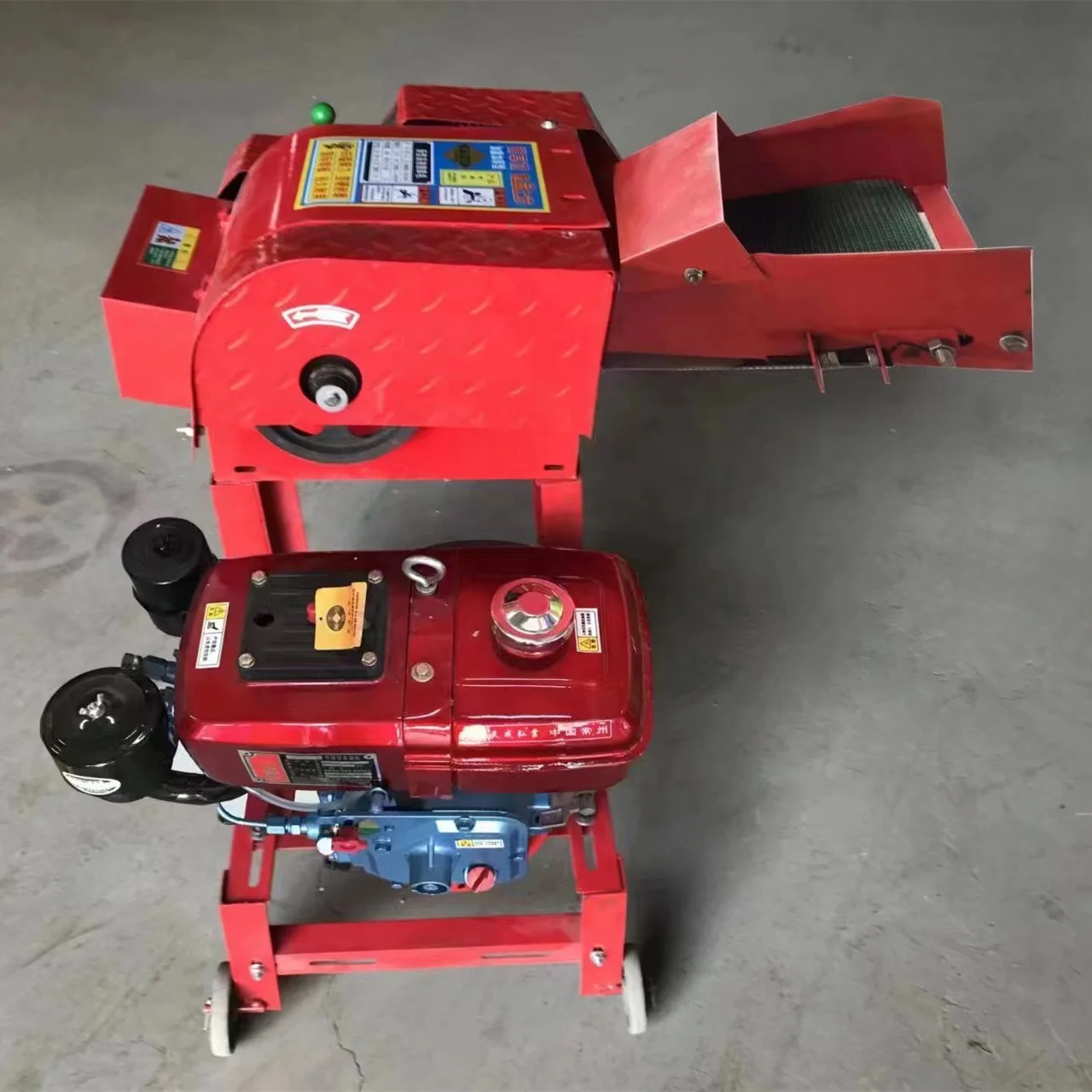 380 V 7.5 KW electric motor hay cutter corn grinder 5 6 blades stainless steel material grass shredder