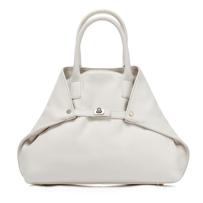 Wholesales Factory Direct Designer Genuine Leather Lock Design Tote Bag Handbag for Women