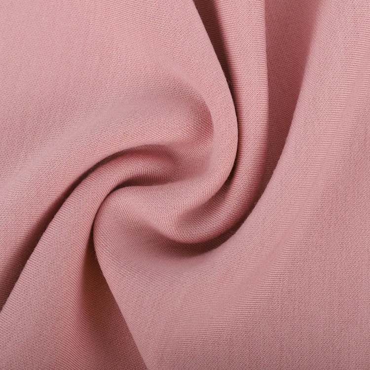 Удобная эластичная трикотажная ткань розового цвета из хлопка и спандекса
