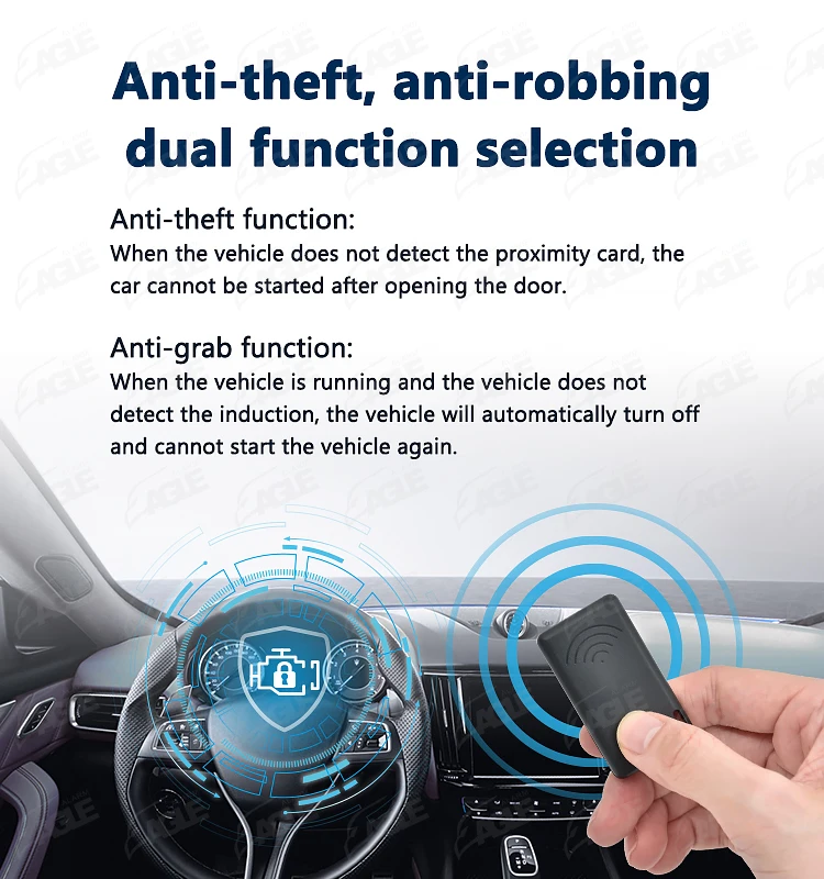 Vehicle car alarm system wireless 2.4GHZ rfid engine oil cut car immobilizer system alarma de carro in South American market