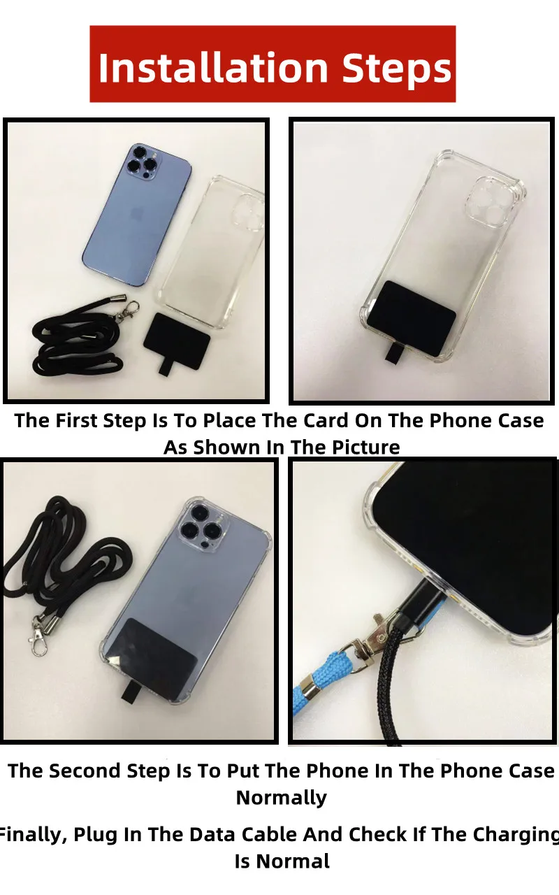 Factory Wholesale Mobile Phone Case Universal Lanyard With Patch Straps