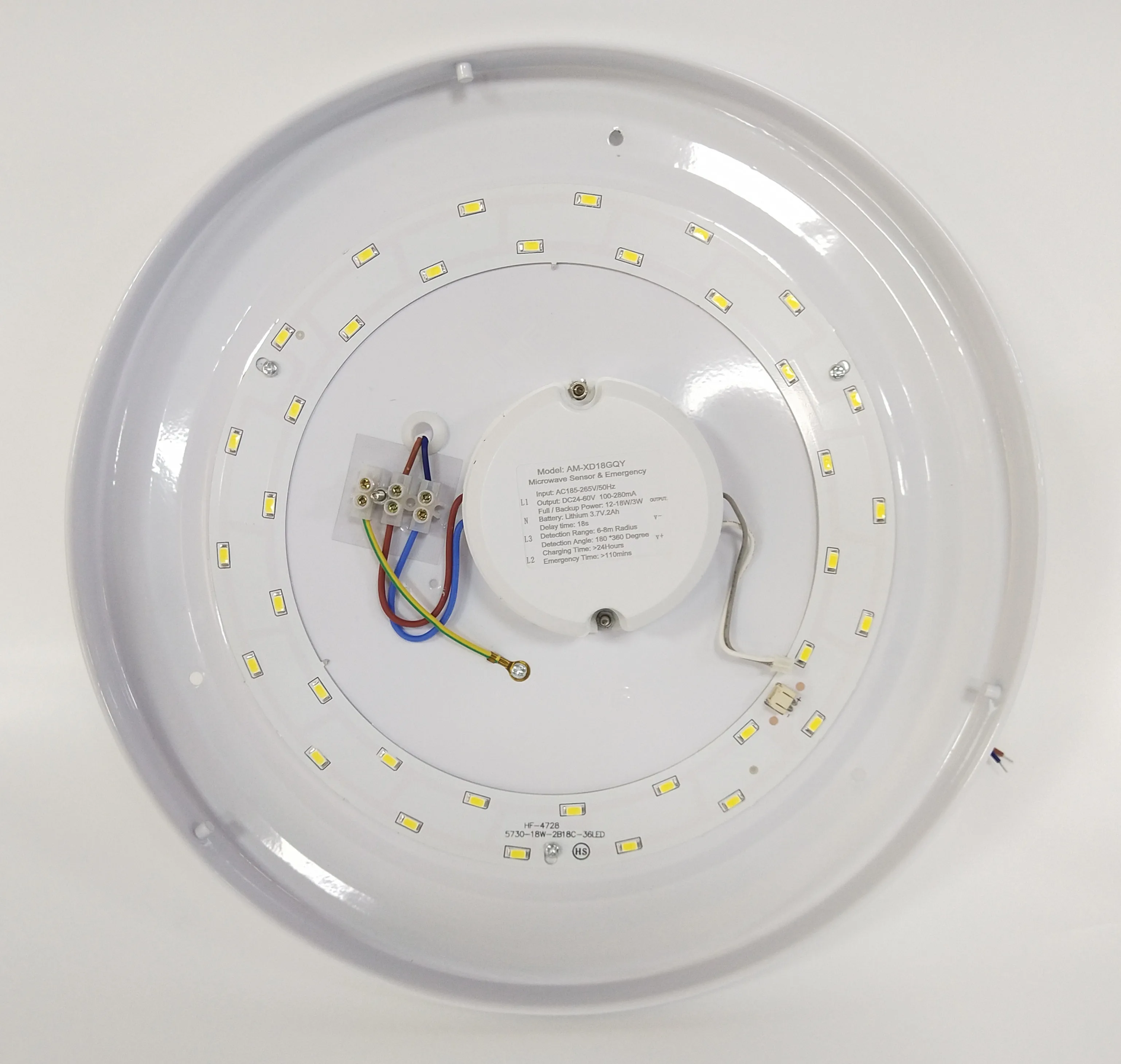 OEM 15W 18W Emergency Radar Motion Sensor LED Ceiling lamp with Built in Rechargeable Lithium Battery