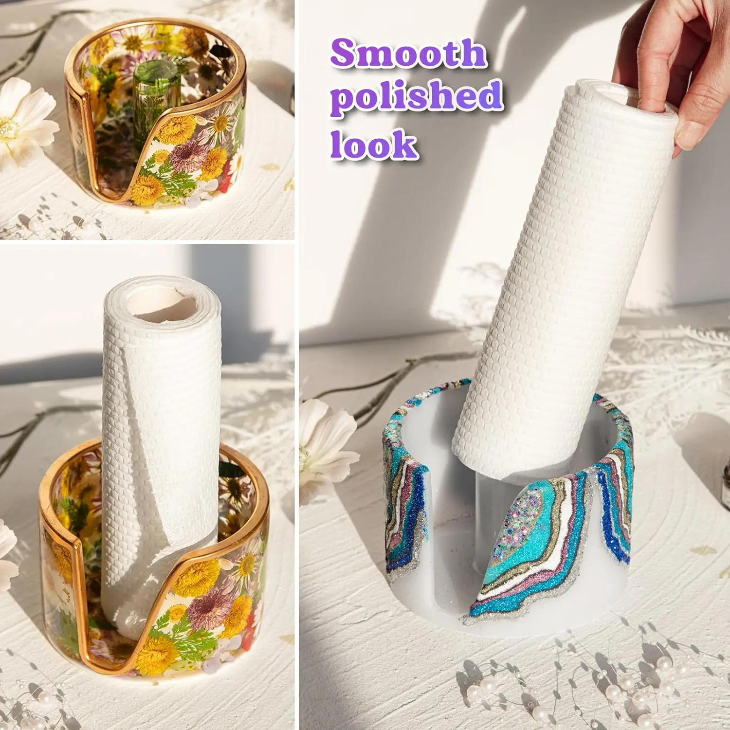 Paper towel holder resin mold countertop Paper towel holder epoxy resin mold suitable for kitchen bathrooms