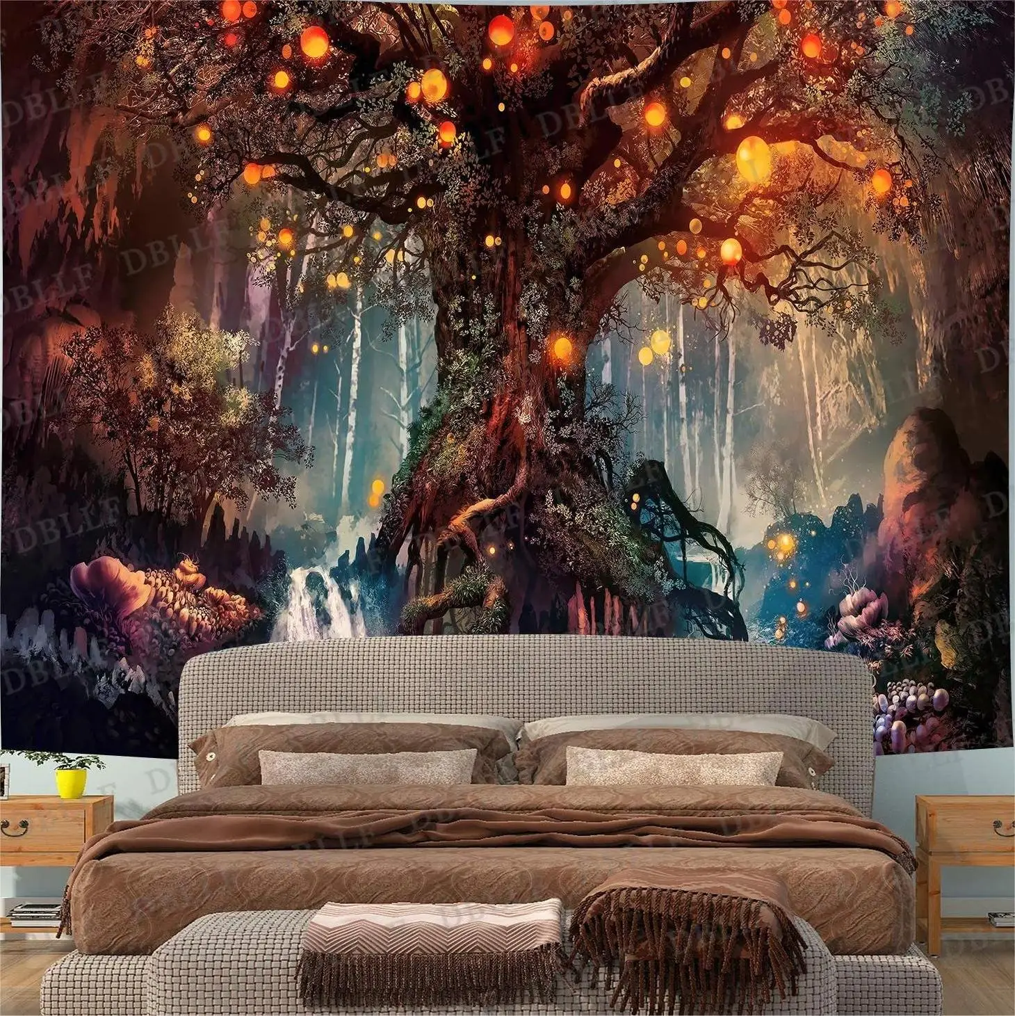 Custom Trippy Tree Tapestry Bohemian Wall Hanging High Quality Forest Tapestry Home Decor Landscape Tapestry Home Decoration