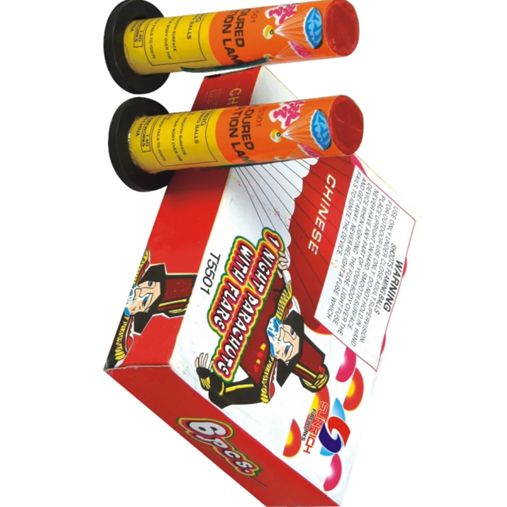 SHT5501 1 Night parachute with flare fuegos artificiales fireworks for Christmas and kids