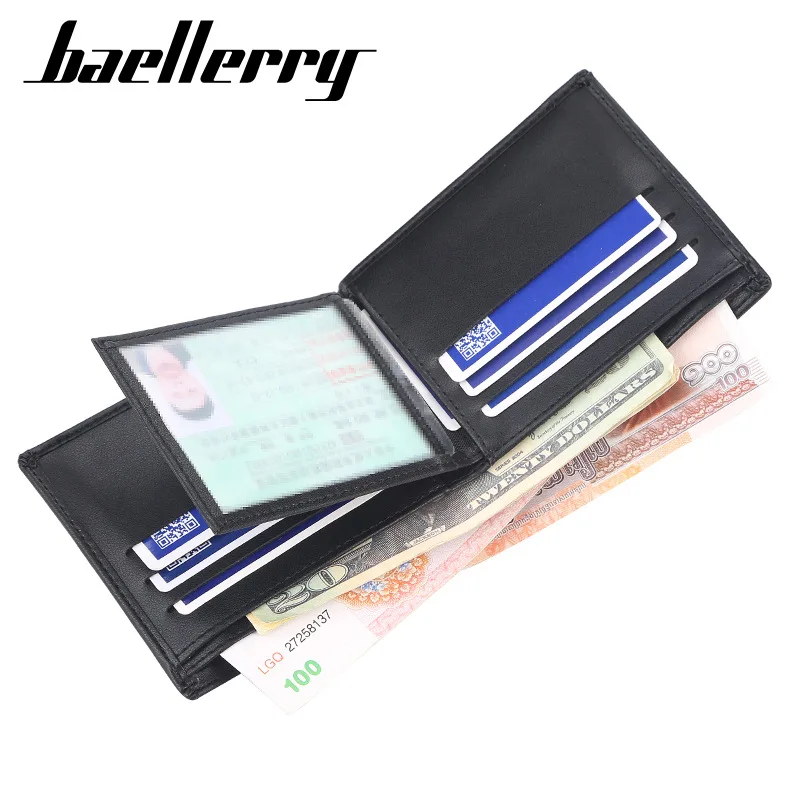  2021 New Arrival Factory OEM Custom Popular Design Men Short Trifold Credit Card Holder Wallet