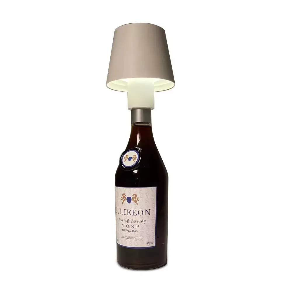 LED Wine Bottle Lamp Head Table Lamp Removable and Removable Portable Charging Decoration for Bar Cafe Atmosphere Night Light