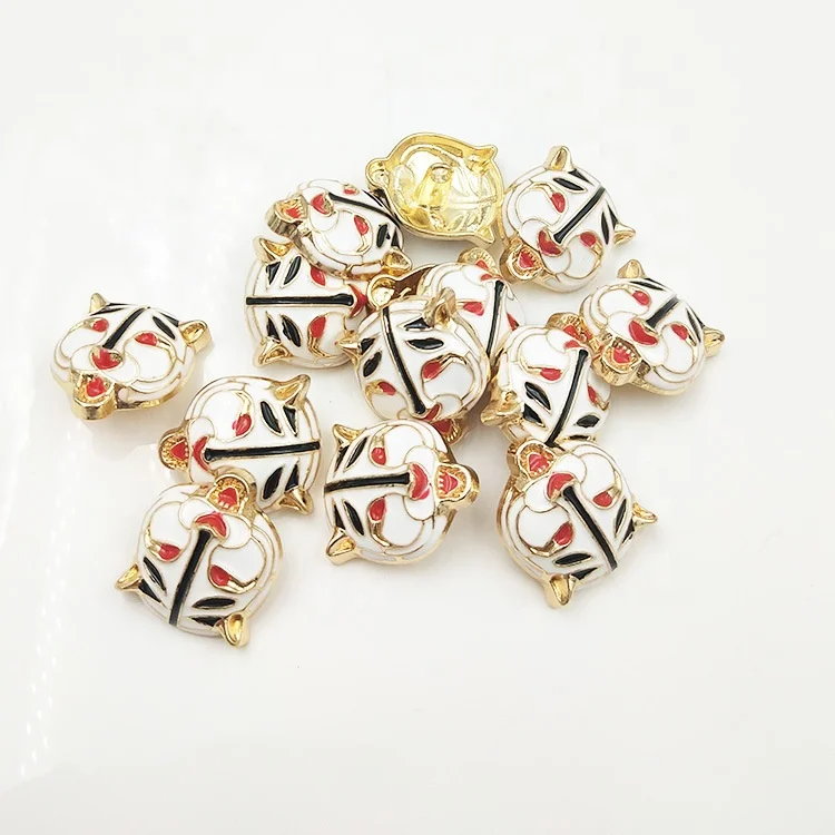 Fancy Tiger Design Sewing Buttons Special Animal Enamel Buttons Coat Decorative Shank Buttons