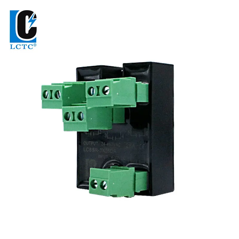 3 phase Solid State Relay With Heat Sink SSR 25A DC Control AC 3 Phase SSR 4-32VDC to 24-280VAC