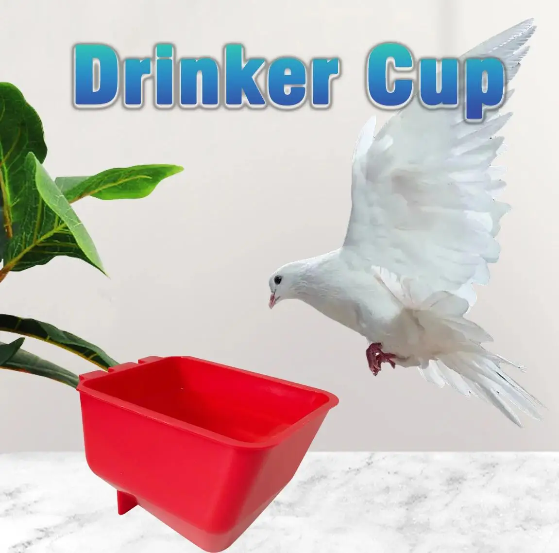0.5L Large V Type Large Red Chicken Cock fighting Pigeon Feeders Hanging Heavy Duty Water Bowl Sand Cup