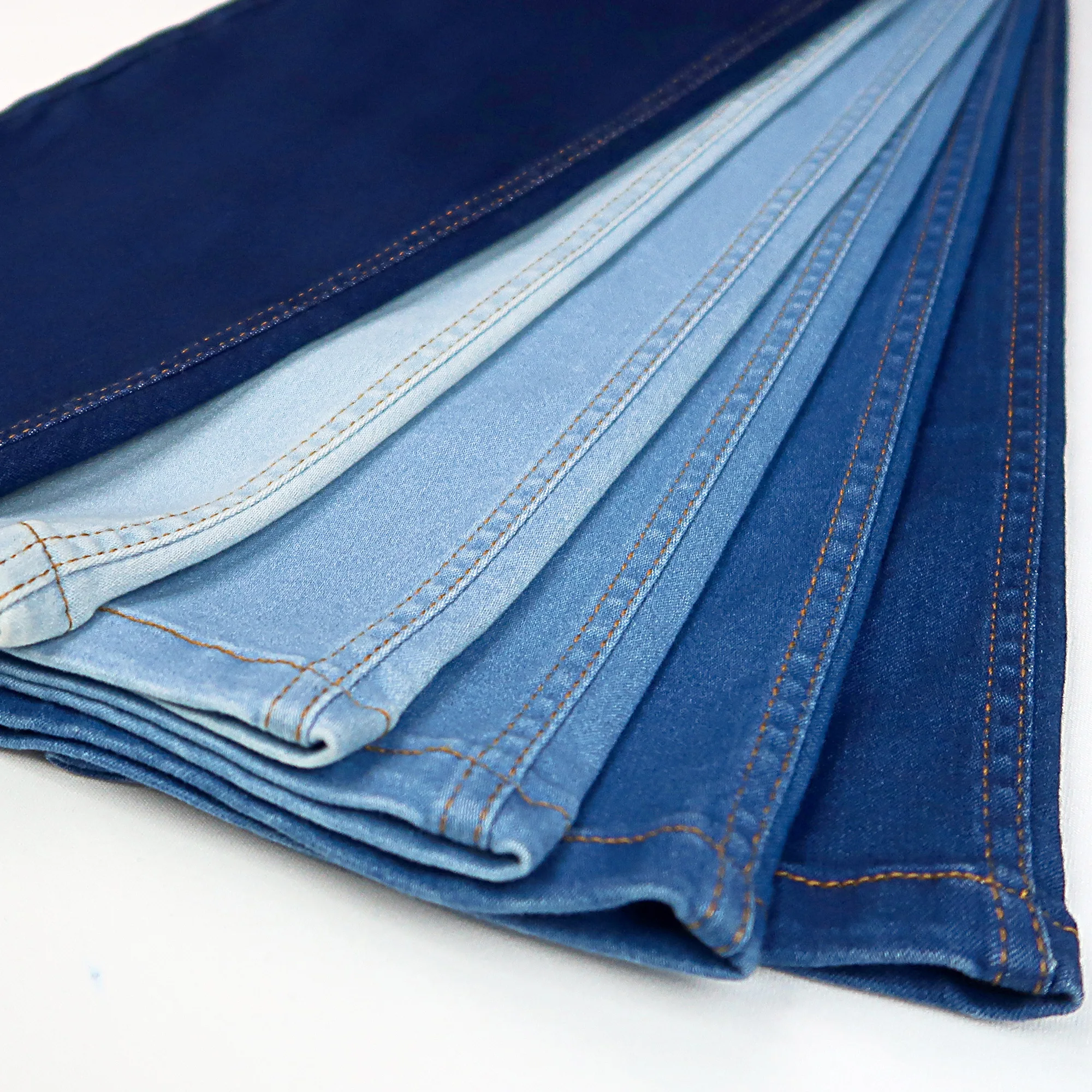 
High Spandex Cotton Polyester Stretch Denim Twill Stocklot Fabric Textile Jeans For Pants 
