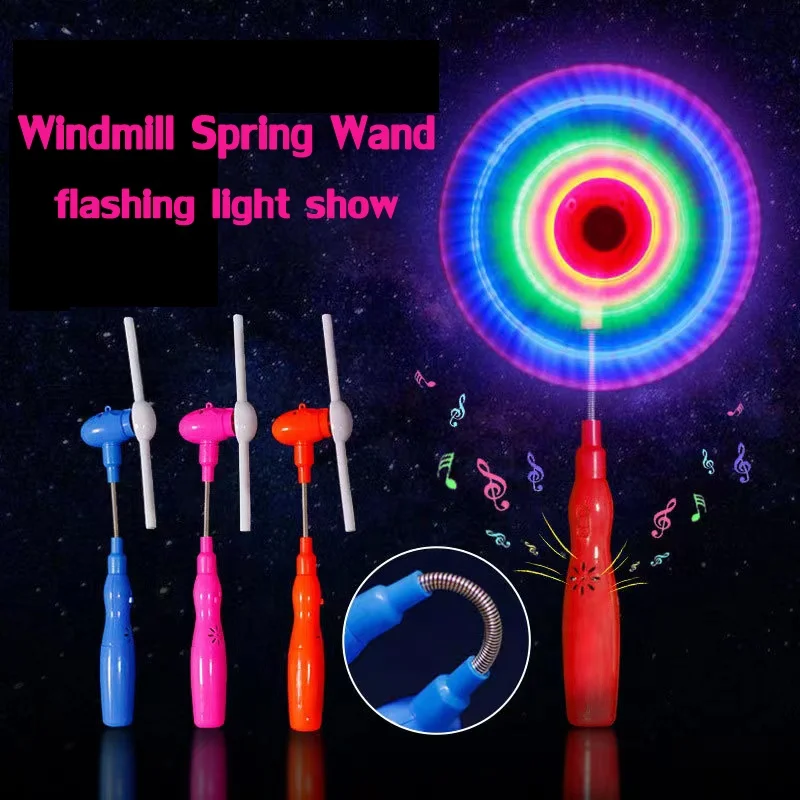 Birthday Party Favors Kids Toys Led Stick Magic Windmill Wand to Glow In The Dark With Light