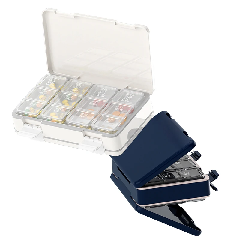 Factory Wholesale Free Drawer Travel Mini Portable Pill Box Plastic Cute Pill Box 7 days Available Pill Organizer